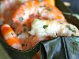 Crevettes  en feuilles de bananier