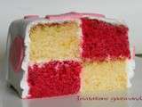 Gâteau damier framboise-citron (Battenberg cake)