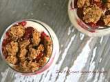 Mousse mascarpone aux framboises et streusel noisettes