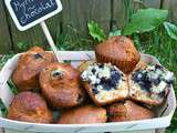 Muffins  (sans beurre) au chocolat blanc et aux myrtilles