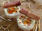 Oeufs cocotte au potiron et aux 3 fromages (cuisson au micro-ondes)