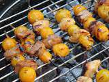 Brochettes de filets mignon de porc aux mirabelles