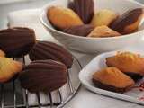 Madeleines à la vanille et coque en chocolat sans gluten