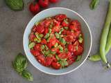 Poêlée de tomates cerises et févettes et quinoa au four