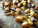 Pommes de terre et champignons au four