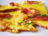 Omelette en i (Scampis et Salami)