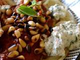 Pâtes à la tomate et au fromage végétal crémeux