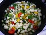 Soupe de courgettes et poivrons