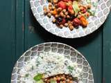 Risotto aux épinards, tomates confites et pois-chiches grillés