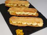 Eclairs mousseline vanille et brunoise de mangue