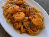 Nouilles sautées aux gambas et saté