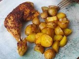 Poulet et pommes de terre rôtis au four