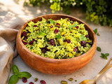 Riz cranberries et pesto de pistache