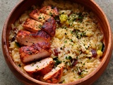 Riz pilaf et poulet mariné au genmai miso