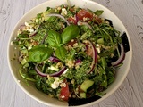 Salade de perles tomate concombre feta roquette