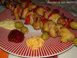 Brochettes poulets aux poivrons