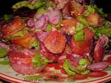 Salade verte aux légumes et à la nectarine