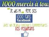 Résultats du concours commentaires 1000 fans facebook