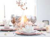 Table de fêtes paillettes et rose gold (concours)