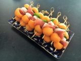 Brochette de Melon, Jambon et Mozza