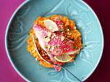 Poisson (pas vraiment) d’avril. risotto aux tomates SÉCHÉES, au safran et aux filets de rouget