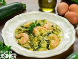 D’œufs brouillés aux courgettes et crevettes