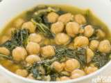 Soupe de pois chiches au chou kale