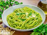 Spaghettis au pesto de roquette