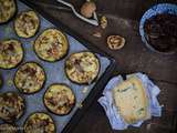 Aubergines façon pizza au bleu d’Alsace, oignons confits et noix