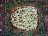 Flammekueche courgette, feta et menthe