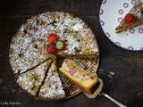 Gâteau streusel fraise rhubarbe et pistache