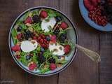 Salade de roquette et fruits rouges au chèvre frais d’Alsace