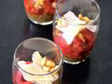 Verrine tapenade, fraise, tomate et parmesan