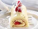 Bûche  framboise des neiges  - une recette Guy Demarle