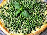 Tarte aux petits pois/chèvre/menthe