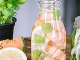 Detox water melon basilic citron groseille