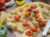 Focaccia tomates romarin et fleur de sel