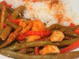 Chicken and Green Beans Stir-fry with chili sauce