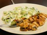 Chicken stir-fry and yoghurt cucumber