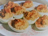 Hard-boiled eggs with paprika