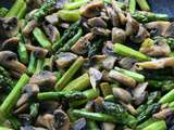 Pan-fried Green Asparagus and Mushrooms