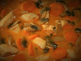 Poulet crémeux aux carottes et champignons