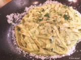 Tagliatelles à la crème de parmesan et wasabi