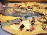 Pizza crème champignons et noix