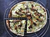 Pizza végétarienne aux courgettes et confit d’oignons