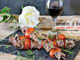 Plancha boeuf – Brochette boeuf chorizo pimento et romarin