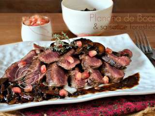 Plancha boeuf de dessus de palette sauce forestière