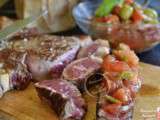 Plancha d’entrecôte de bœuf et salsa de tomates