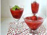 Tartare aux fraises et son sorbet en soupe