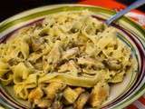 Fettuccine Alfredo au poulet et aux champignons